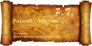Palcsó Tünde névjegykártya